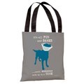 One Bella Casa One Bella Casa 70068TT18P 18 in. Its All Fun & Games Polyester Tote Bag by Dog is Good; Gray 70068TT18P